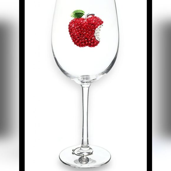 The Queen's Jewels-❣️ Embellished Apple Wine Glasses - Picture 12 of 12
